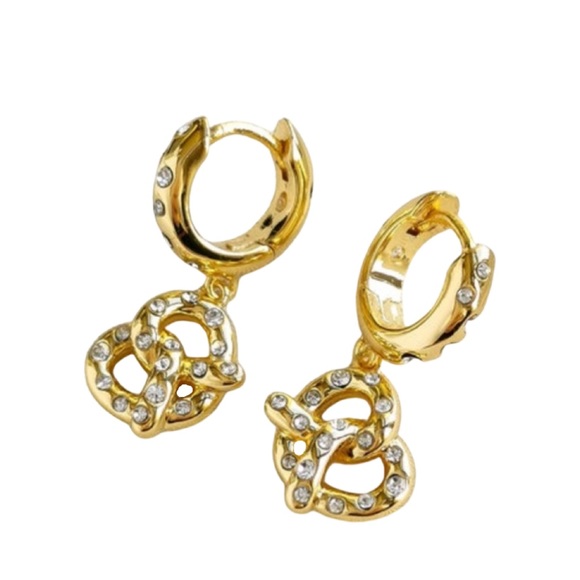 KATE SPADE • Dashing Beauty Pretzel Drop Huggies Earrings - Picture 3 of 7